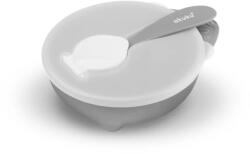  Akuku etetőtál tetővel és kanállal szürke (A0425-62862055)