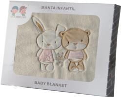 Gamberritos takaró - plüss 110x140cm maci és nyuszi rózsaszín 10601 (10601-66456733)