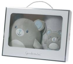 Gamberritos takaró wellsoft 80x110cm plüss játékkal szürke/kék maci 10757 (10757-69228625)