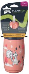 Tommee Tippee itatópohár - Superstar Insulated Straw Cup szívószálas hőtartó 266ml 12hó rózsaszín (447825-68086987)