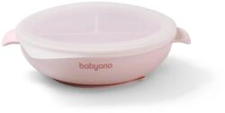  BabyOno babatányér - tapadó aljú, fedeles, 3 rekeszes rózsaszín 1661/02 (1661/02-69824916)