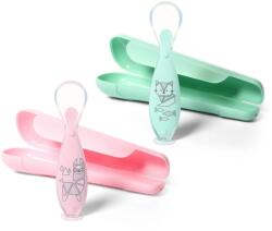  BabyOno etetőkanál szilikon, tapadókorongos, tokkal mintás 1461/01 (1461/-50240307)