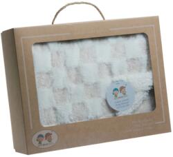 Gamberritos takaró plüss/sherpa kockás 80x110cm bézs 10760 (10760-69458443)