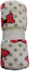 Soffi Baby Baby takaró plüss dupla masnis piros 75x100cm (PATURA SOFFI FUNDITA ROSIE 75*-44655943)