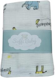 Soffi Baby Baby takaró muszlin dupla elefánt és zsiráf 70x90cm (PATURA SOFFI MUSELINA 70*90 MO-68902911)