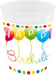  Happy Birthday Streamers micro prémium műanyag pohár 250 ml (PNN96257) - nalubababolt