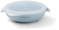  BabyOno babatányér - tapadó aljú, fedeles, 3 rekeszes kék 1661/01 (1661/01-69824914)