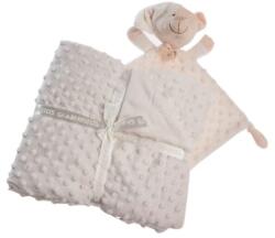 Gamberritos takaró - plüss buborékos anyagú 80x110cm plüss szundikendővel maci bézs 10339 (10339-55872679)