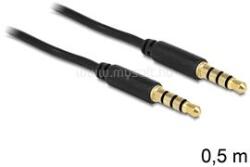 Delock sztereó kábel 3.5 mm 4 pin csatlakozó > csatlakozó, 0, 5 m (fekete) (DL83434) (DL83434)