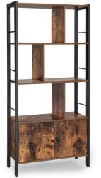 VASAGLE Bibliotecă rustică cu dulap și rafturi, structură metalică, (LBC022B01) Raft