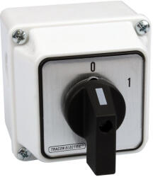 TRACON tokozott kézi kapcsoló, BE-KI, 400V, 20A, 2P, 5, 5kW, 48×48mm, 60fok, IP44, TK-206/2T (TK-206/2T)