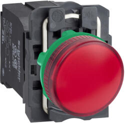 Schneider Electric Harmony XB5 - XB5AV44 - komplett műanyag BA9s izzós jelzőlámpa, Ø22, 230VAC, piros (XB5AV44)