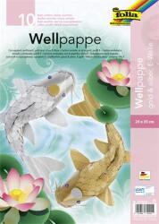 FOLIA Hullámkarton, 25x35 cm, 10 lap, FOLIA, arany és ezüst vegyes színek (FL74046065) - webpapir