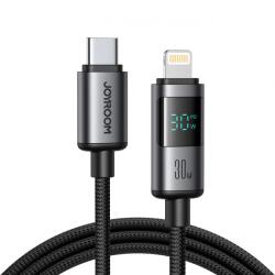 JOYROOM Cablu Date si Incarcare USB-C - Lightning Joyroom S-A16 Pro Prism Display, 30W, 1.2m, Negru - gsmnet