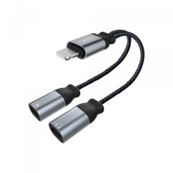 XO Design Adaptor Audio Lightning - 2 x Lightning XO Design NB-R160A, Gri