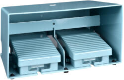 Schneider Electric Harmony XPE - XPEM6210D - lábkapcsoló, két pedálos, 2 fokozatú, 2x 1NO+2NC, védeőtetővel, fém, kék (XPEM6210D)