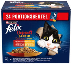 FELIX Fantastic Duo Házias válogatás aszpikban nedves macskaeledel 24x85g - happypets