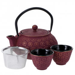 KávéVerzum Shanghai Öntöttvas teaszett 600 ml, bordó