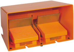 Schneider Electric Harmony XPE - XPER5110D - lábkapcsoló, két pedálos, 1 fokozatú, 2x 2NO+1NC, védőtetővel, fém, kioldóval, narancssárga (XPER5110D)