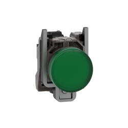 Schneider Electric Harmony XB4 - XB4BVG3 - komplett fém LED jelzőlámpa, Ø22, 120VAC, zöld (XB4BVG3)