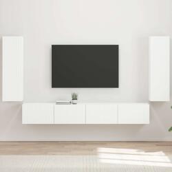 vidaXL Комплект за стена на телевизор 4 бр. Бяло Инженерна дървесина (3408925)