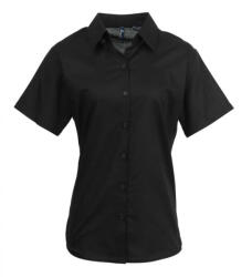 Premier Női Premier PR336 Women'S Short Sleeve Signature Oxford Blouse -XS, Black
