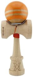 Kendama X Jucarie de indemanare din lemn, Kendama X, Flippy, Rainbow, King Size V3, Super Sticky, 18 cm, Portocaliu, Maro