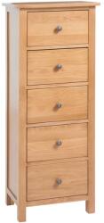 vidaXL Висок шкаф с чекмеджета, 45x32x110 см, дъбов масив (329924)