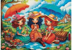 JaCaRou JP-THRE1000 - Three picnic friends - 1000 db-os puzzle (JP-THRE1000)
