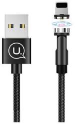 USAMS u59 adatkábel, usb - lightning, 2.1a, gyorstöltő, 100cm, mágneses csatlakozó, fekete, kompatibilis: Apple iPhone 14 Pro / iPhone 14 Plus / iPhone 14 (SJ472USB01)