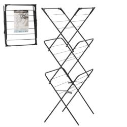 ramiz Camilla fém harmónika ruhaszárító fekete színben 136, 5x62, 5x51cm (BAN1150) Ruhaszárító