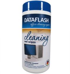 DATAFLASH Nedves törlőkendő számítógép tisztítására, műanyag felületekhez, 100 db (DF-1512)