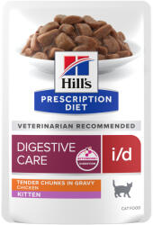 Hill's Prescription Diet 48x85g Hill's Prescription Diet i/d Digestive Care Kitten csirke szószban nedves macskatáp