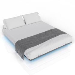 Juskys Ágy LED világítással 180x200 cm fekete fém keret (301463)