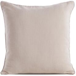 Eurofirany Len egyszínű párnahuzat dekoratív köves szegéllyel Krémszín 43x43 cm (HS415479)