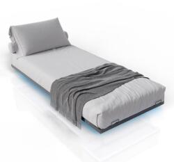 Juskys LED világítású egyszemélyes fém ágy 90x200 cm (301461)