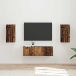 vidaXL TV falit kabinet szett Falra szerelhető 4 pcs Öreg fa Faanyag (3408914)