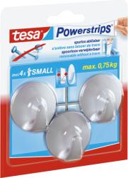 tesa POWERSTRIPS® Ragasztó kampó kicsi kerek Króm (matt) (57578-00100-00) (57578-00100-00)