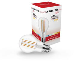 Asalite LED Izzó A60 filament gömb E27 7W 2700K (806 lumen) (ASAL0284) - ledvonal