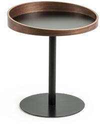 Kave Home Kerek tárolóasztal diófa dekoros asztallappal ø 46 cm Kaori - Kave Home