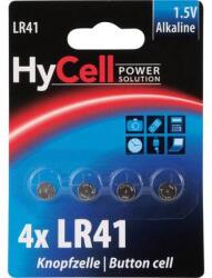 HyCell LR41 gombelem, alkáli mangán, 1, 5V, 30 mAh, 4 db, HyCell AG3, V3GA, G3A, 3GA, 192, L736, LR736, RW87, GP192 (1516-0025) (1516-0025)