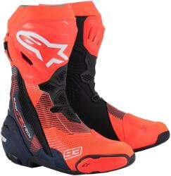 Alpinestars Supertech R Vented limitált kiadású MM93 Marc Marquez motoros csizma fluo piros-kék-fekete