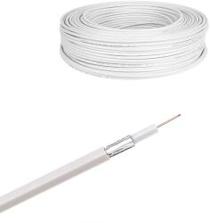 Cabletech KAB0016-M Koax kábel, 7, 0mm, fehér, réz, háromszoros árnyékolás, /méter (KAB0016)