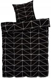 Faro Fekete Ágynemű, szatén-pamut, 140×200, háromszögek, téglalapok, geometria (Milagro Verde 007)