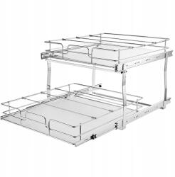Vevor 2 szintes, 16 szélesség x 21 mélységű, kihúzható, acél szekrényrendszerező, konyhába, fürdőszobába (HGS217W21D15H)