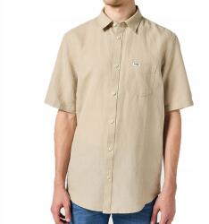 Wrangler fehér lenvászon rövid ujjú ing Plaza Taupe M (112352189)