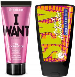 Soleo I Want + Wild Tan, gyorsító, kókuszolaj, karotin olaj