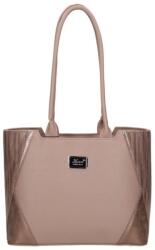 Karen világosbarna erezett / barna művelúr hullám mintás / márványos rostbőr női válltáska 1684 maria