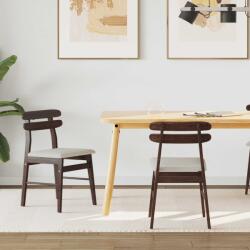 vidaXL Étkezőszék 2 pcs Világosbarna és világos Tömör Gumi Fa (42020510)