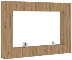 vidaXL 8 részes kézműves tölgy színű szerelt fa fali TV-szekrényszett (3328978)